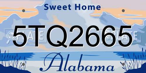 5TQ2665 Alabama License Plate