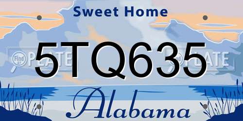 5TQ635 Alabama License Plate
