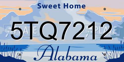 5TQ7212 Alabama License Plate