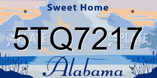 5TQ7217 Alabama License Plate