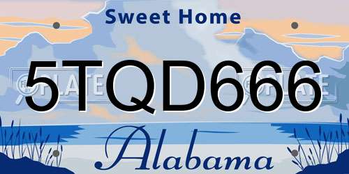 5TQD666 Alabama License Plate