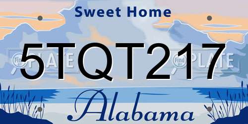 5TQT217 Alabama License Plate