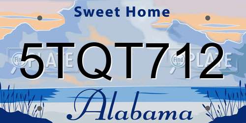 5TQT712 Alabama License Plate