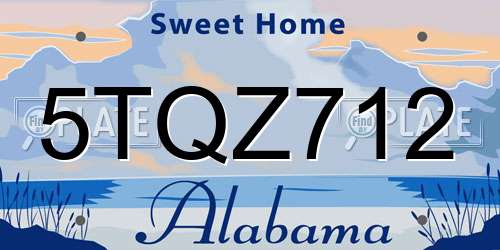 5TQZ712 Alabama License Plate