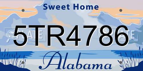 5TR4786 Alabama License Plate