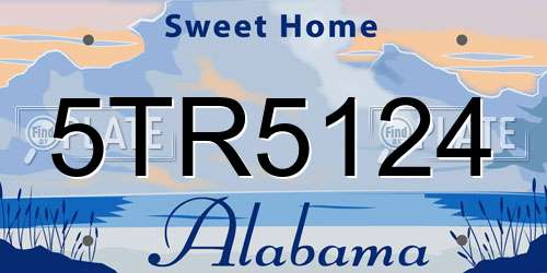 5TR5124 Alabama License Plate