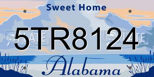5TR8124 Alabama License Plate