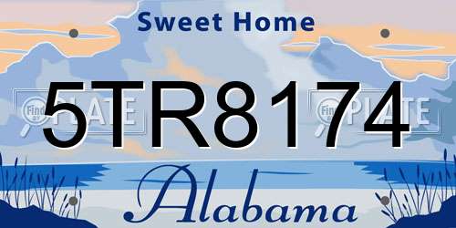 5TR8174 Alabama License Plate