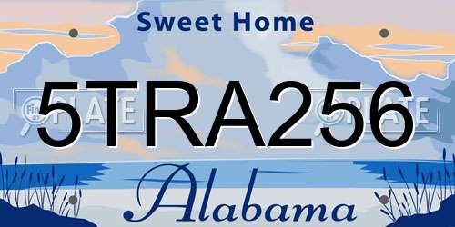 5TRA256 Alabama License Plate