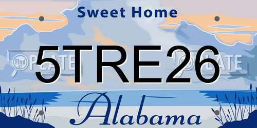 5TRE26 Alabama License Plate