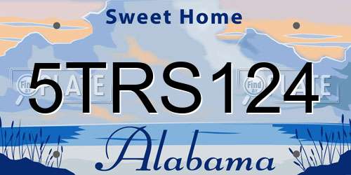 5TRS124 Alabama License Plate