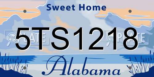 5TS1218 Alabama License Plate