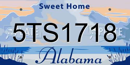 5TS1718 Alabama License Plate