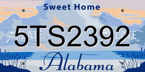 5TS2392 Alabama License Plate