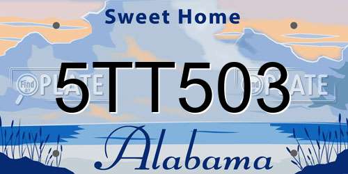5TT503 Alabama License Plate