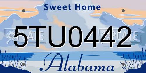 5TU0442 Alabama License Plate
