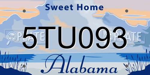 5TU093 Alabama License Plate
