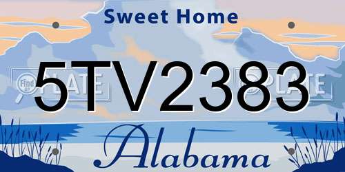 5TV2383 Alabama License Plate