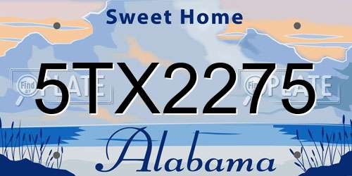 5TX2275 Alabama License Plate