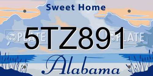 5TZ891 Alabama License Plate