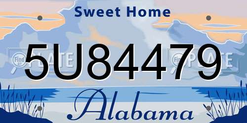 5U84479 Alabama License Plate