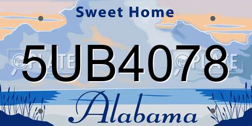 5UB4078 Alabama License Plate