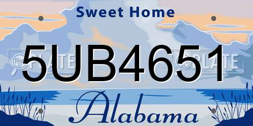 5UB4651 Alabama License Plate