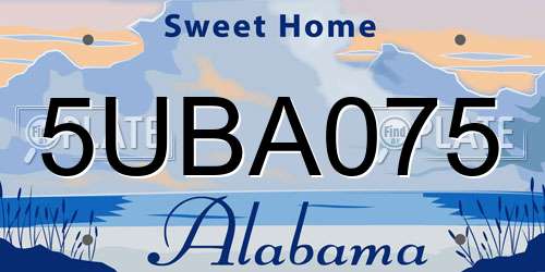 5UBA075 Alabama License Plate