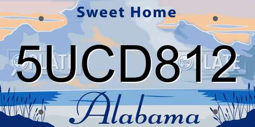 5UCD812 Alabama License Plate