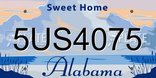 5US4075 Alabama License Plate