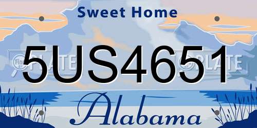 5US4651 Alabama License Plate