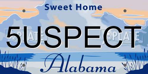 5USPECT Alabama License Plate