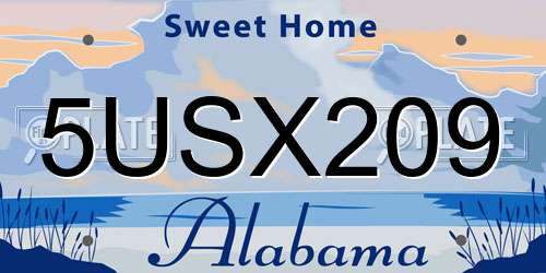 5USX209 Alabama License Plate