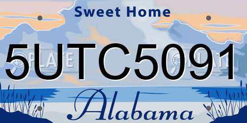 5UTC5091 Alabama License Plate