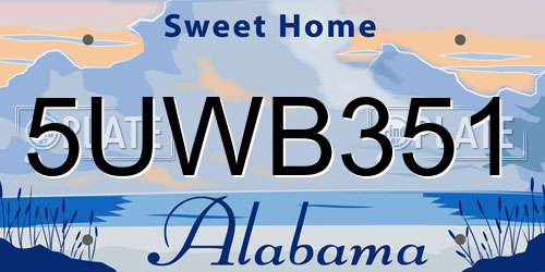 5UWB351 Alabama License Plate