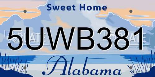 5UWB381 Alabama License Plate