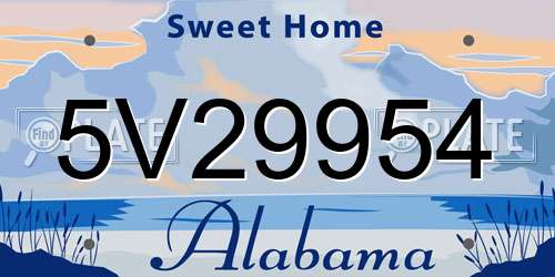 5V29954 Alabama License Plate