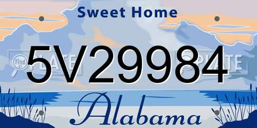 5V29984 Alabama License Plate