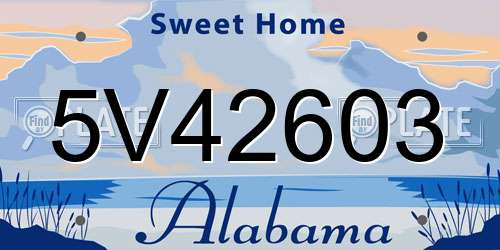 5V42603 Alabama License Plate