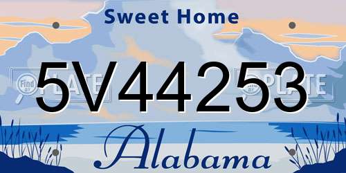 5V44253 Alabama License Plate