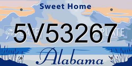 5V53267 Alabama License Plate