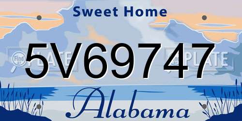 5V69747 Alabama License Plate