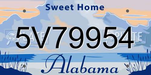 5V79954 Alabama License Plate