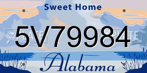 5V79984 Alabama License Plate