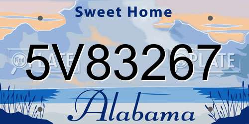 5V83267 Alabama License Plate
