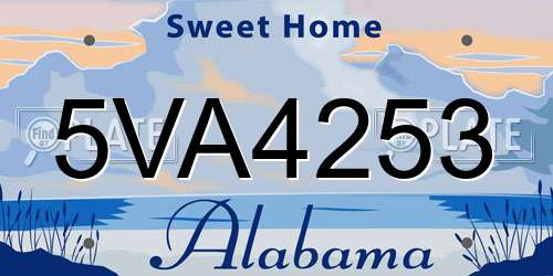 5VA4253 Alabama License Plate