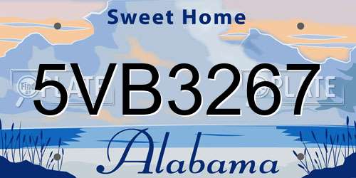 5VB3267 Alabama License Plate