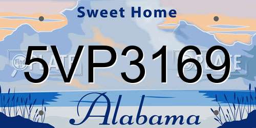 5VP3169 Alabama License Plate