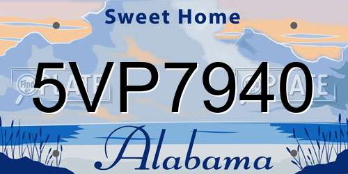5VP7940 Alabama License Plate