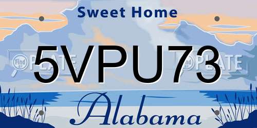 5VPU73 Alabama License Plate